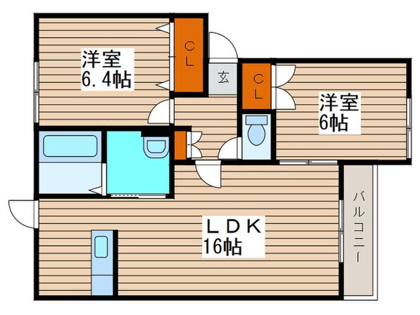 グランデスⅠの物件間取画像